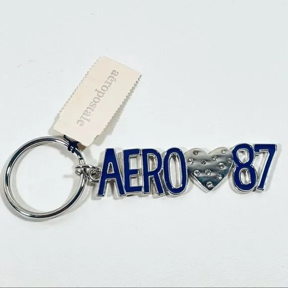 NWT Aeropostale Metallic Purple Heart Keychain