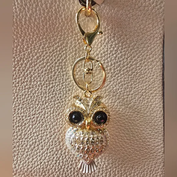 Gold and Silver Owl Keychain