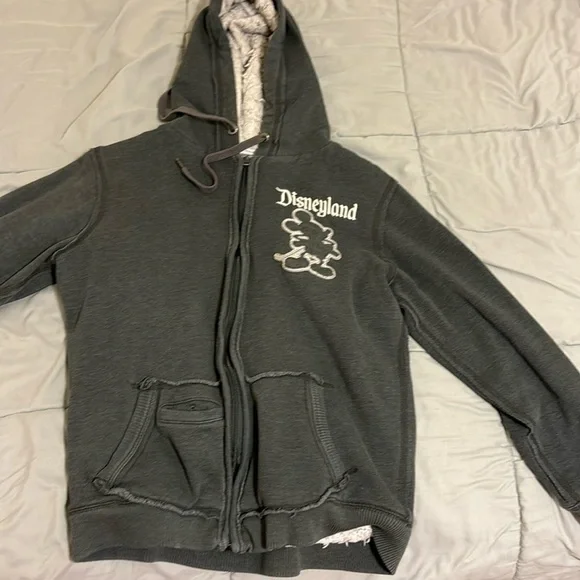Disney 55th Anniversary Mickey Mouse Hoodie - Grey Sweatshirt Fur Disneyland
