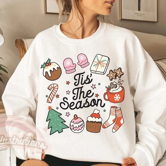 'TIS THE SEASON' CHRISTMAS DOODLE SWEATSHIRT
