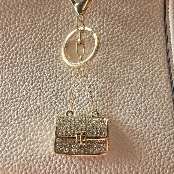 Gold and Silver Rhinestone Purse Keychain