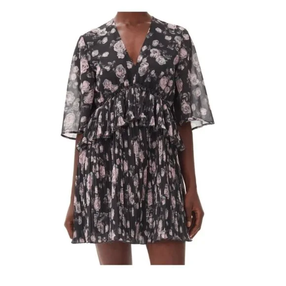 NWT Ganni Floral Georgette Mini Dress