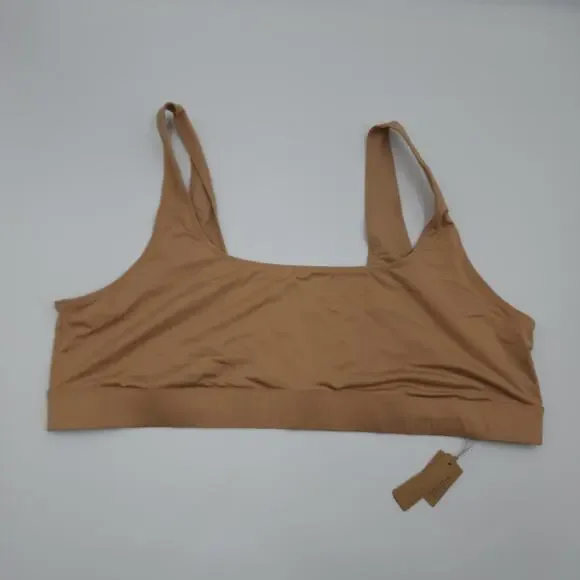 SKIMS SIGNATURE SWIM TANK BIKINI TOP in Ochre Size 4X