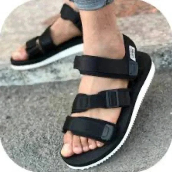 SUICOKE DEPA V2 Unisex Black and Withe Sandals Women size 12 Men size 10