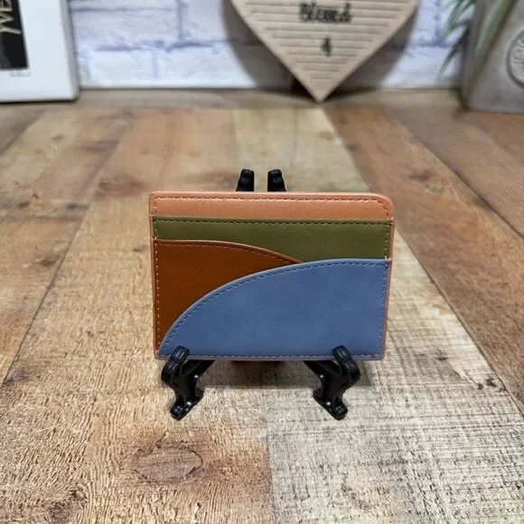 💜 Universal Thread Card Case Colorblock Wallet