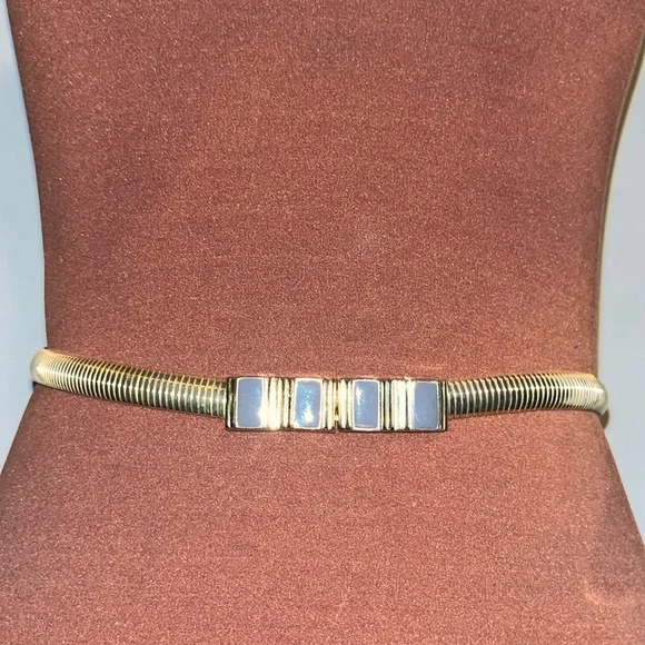 VINTAGE Slinky Gold Tone Snake Belt