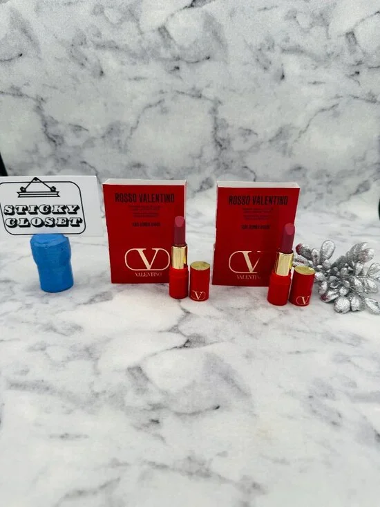 Valentino Beauty Gift Set-Rosso Valentino Satin Lip 100R Roman Grace-2pc-NEW