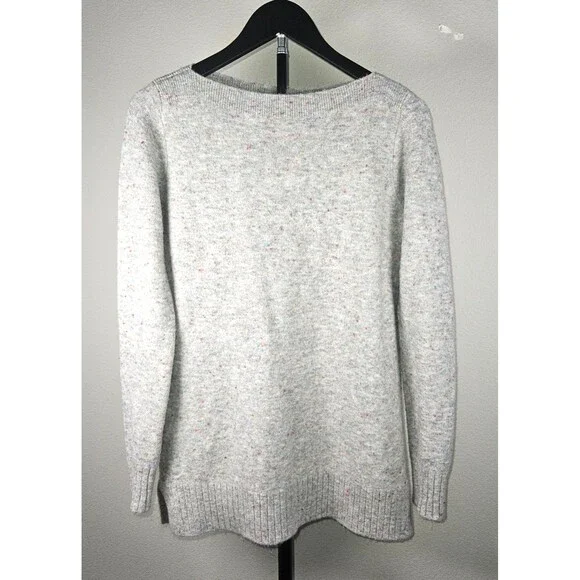 LOFT Womens Medium Gray Confetti Speckled Sweater Soft Knit Preppy