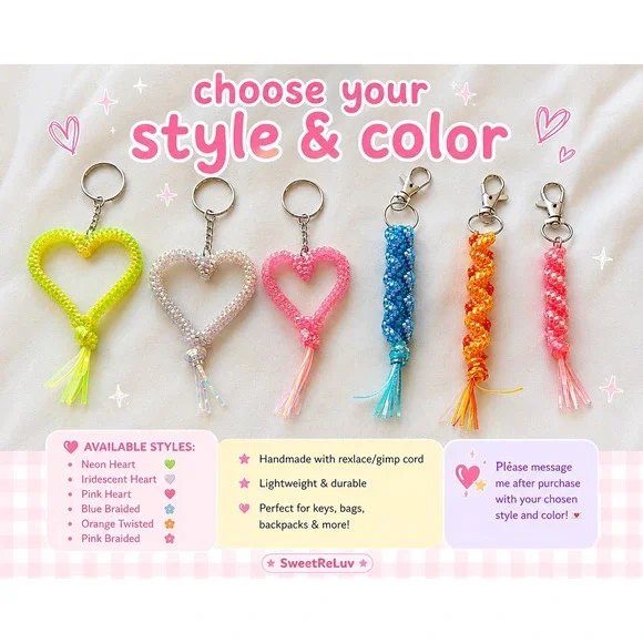 Handmade Y2K Rexlace Keychains & Bag Charms