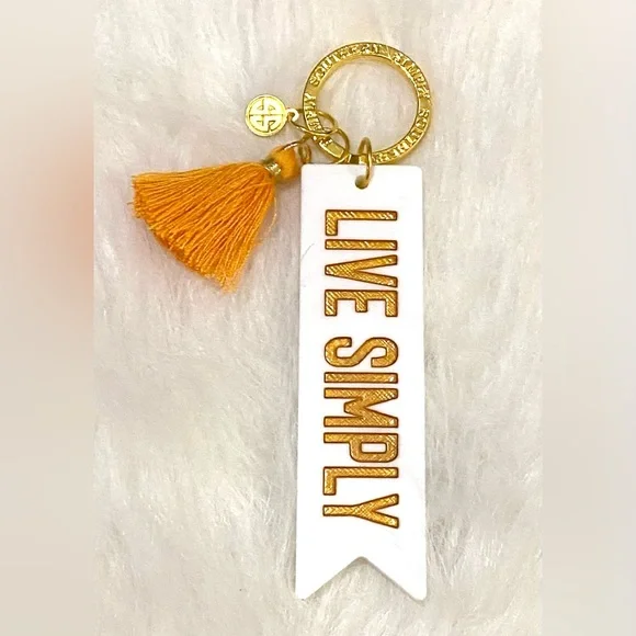 Simply Southern White Gold Live Simply Acrylic Keychain Accessory Preppy Coastal
