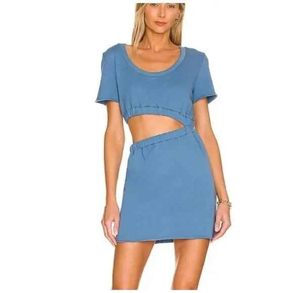 Lovers and Friends Cutout Sweatshirt mini dress soft navy blue - XS