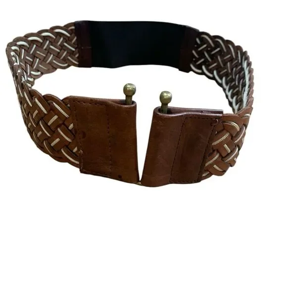 Motif 56 Brown Braided Women’s Leather Bag
