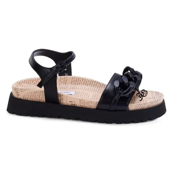 John Galliano Newspaper leather platform sandals New