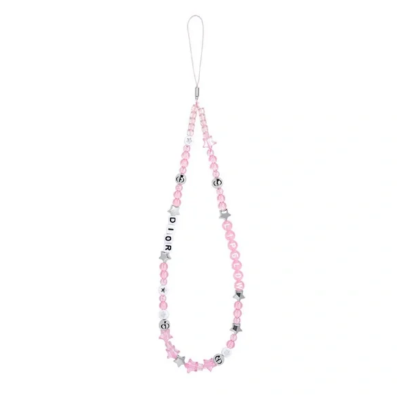 Dior Pink Beaded Key Ring