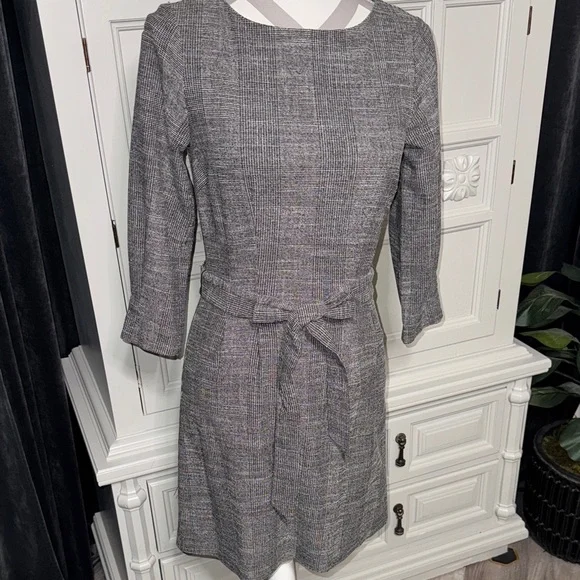 H&M Elegant Gray Plaid Dress Size XS