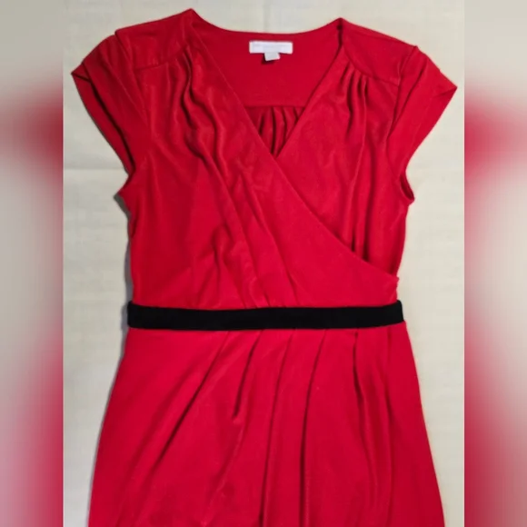 New York & Company Red Ruched One Shoulder Cocktail Dress
