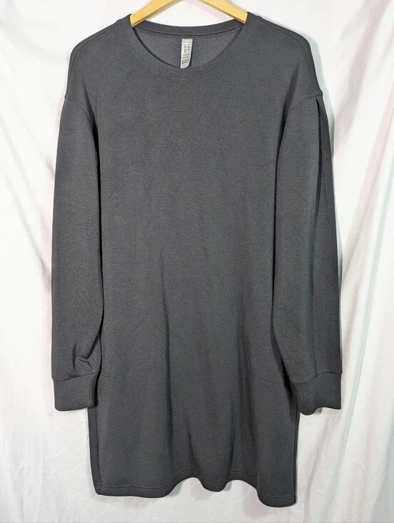 Spanx AirEssentials Black Crewneck Dress  Lightweight Cozy Comfy Soft Travel XL