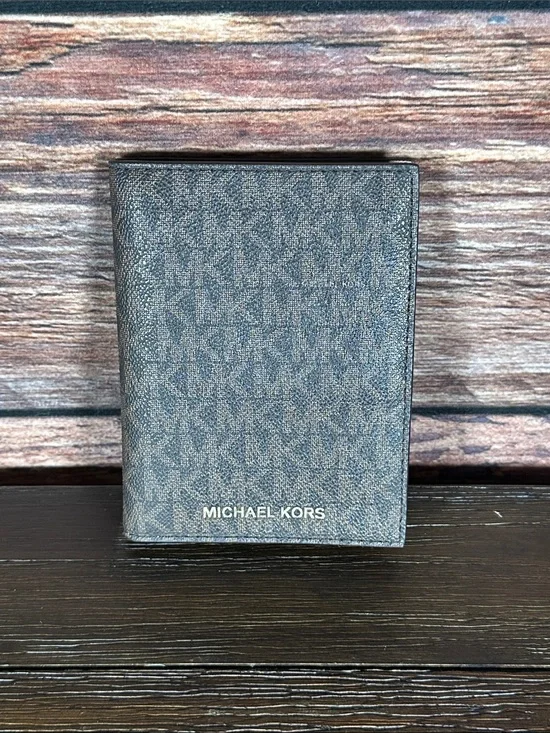 NWOT! Michael Kors Logo-Print Passport Card Holder in Dark Brown