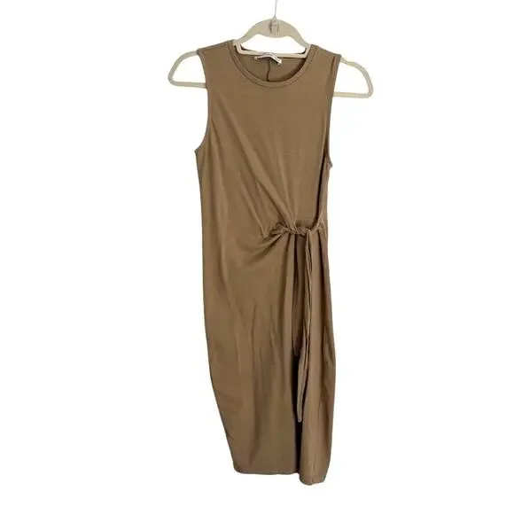 MANGO Cotton Midi Dress Neutral Minimalist Casual - 2
