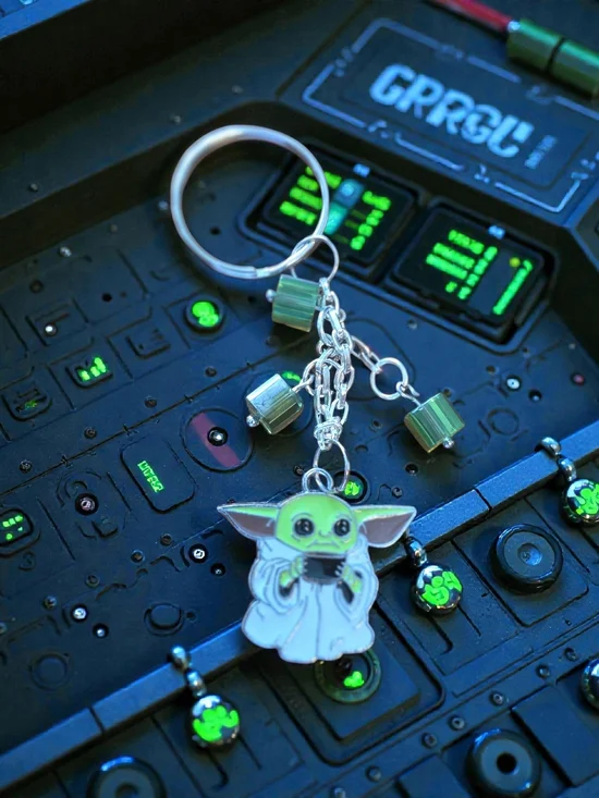 Grogu (Baby Yoda) Green Enamel Keychain Charm
