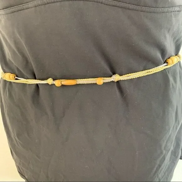 Braided Wooden Bead Belt‎
