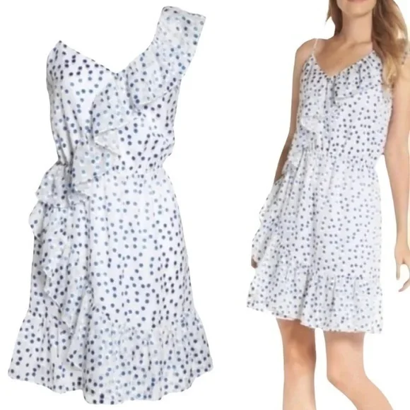 Lilly Pulitzer Madeline white blue polka dot dress new! Nwt