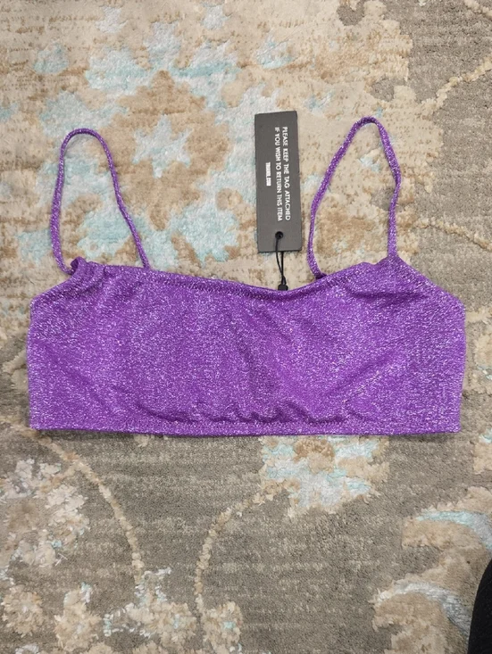 triangl swimwear Shimmer Purple Sparkle Crop Cami