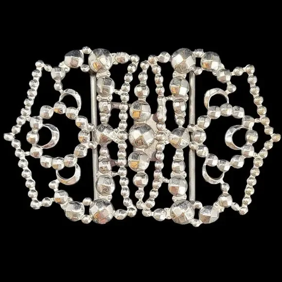 Victorian Steel Cut Crown Buckle Metal Two-Piece Hook Eye Antique Vintage‎ Style