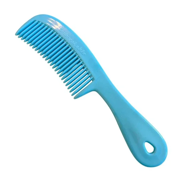 Vtg UNBREAKABLE Comb Teal Blue Plastic 80s USA purse pocket travel 6