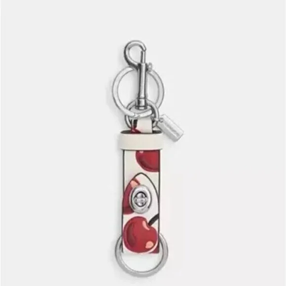 Coach Trigger Snap Bag Charm With Cherry Print NEW NWT