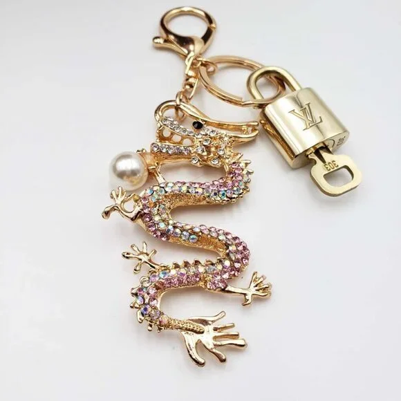 Louis Vuitton Gold Lock & Key 🔑 Authentic LV Unbranded Dragon Keychain Charm