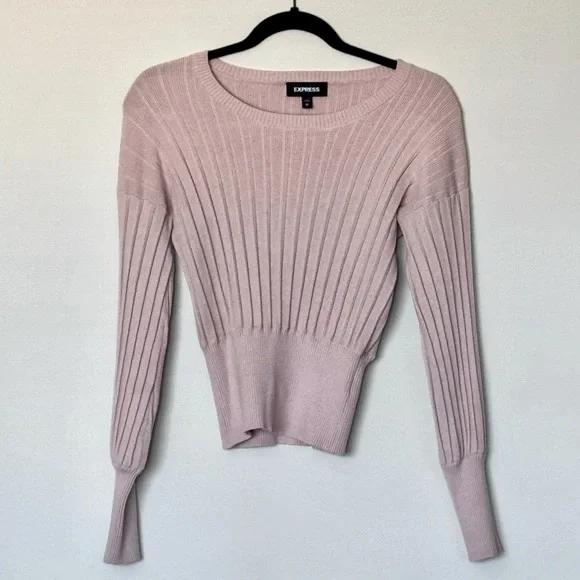 Express Pink Ribbed Knit Sweater 💎