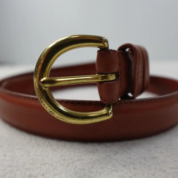 Vintage Coach Leather Belt Medium Brown Brass Buckle Costa Rica Glove Tanned