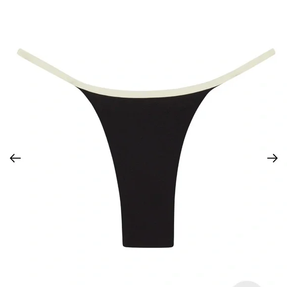 Monday Swimwear Kauai Bottom - Black/ Ivory - L matching top listed separately