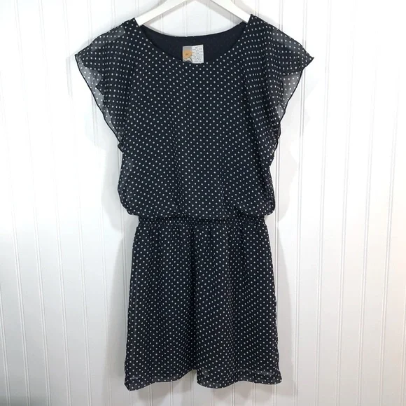 Mimi Chica EUC Navy Polka Dot Mini Dress XS