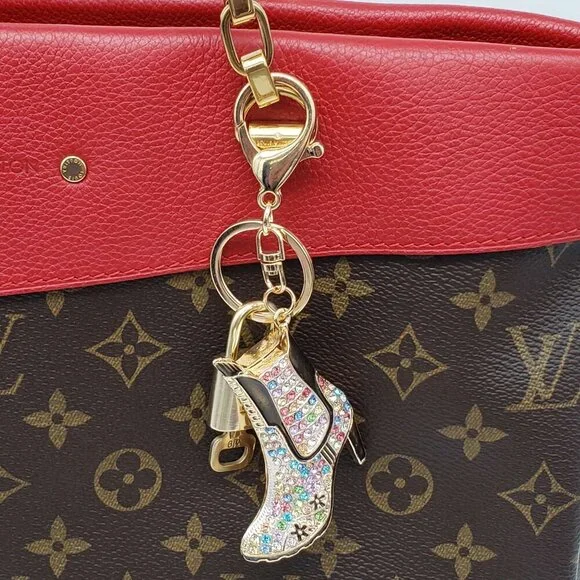 Authentic LV Gold Padlock & Key 🔑 Designer Bag Charm w/ Unbranded Shoe Keychain