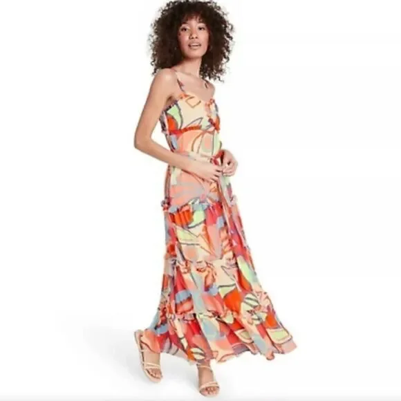 ALEXIS X Target Mixed Floral Ruffle Maxi Dress