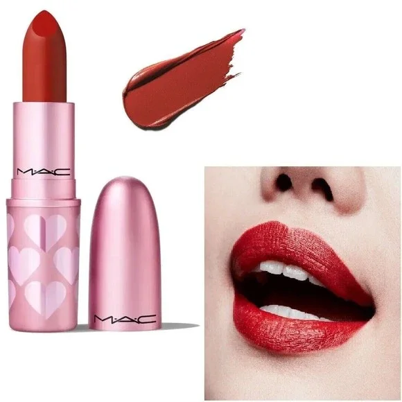 Mac Matte Lipstick CHILI 2023 Mother's Day Hearts Edition Full Size 0.10 oz NIB