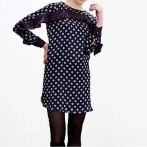 BANANA REPUBLIC Luxurious Silk Printed Long Sleeve Shift Dress—SZ. 2