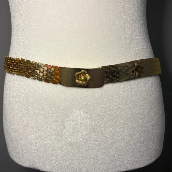 Vintage Gold‎ Metal Fish Scale Stretch Belt