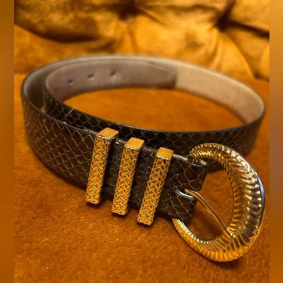 Vintage Arrivanto Genuine Snakeskin Brown Women's Belt size M