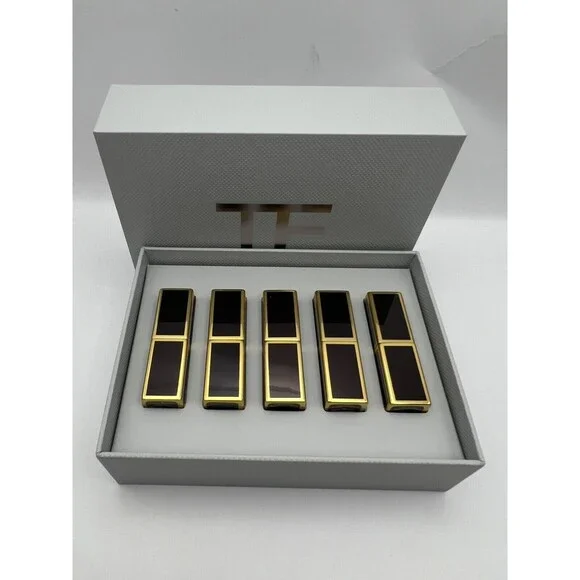 New Tom Ford 5pc Lip Color Mini Deluxe Set, Each .03 Oz/1g, Color 16/100/01/…
