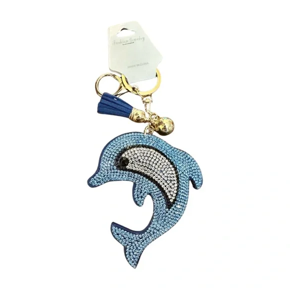 Blue Dolphin Keychain with‎ Tassel