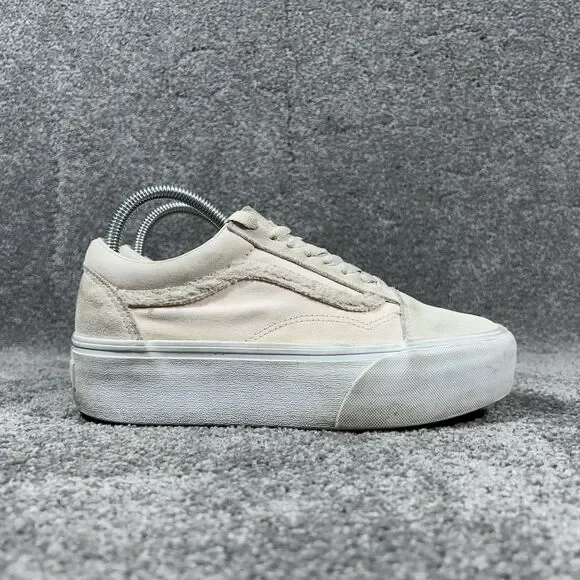 Vans Classic Slip-On Stackform Women’s Size 8 Marshmallow Cream Platform Shoes