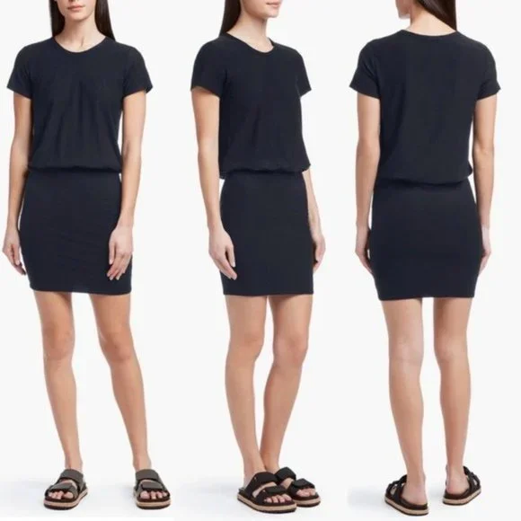 James Perse Stretch Jersey Blouson T-Shirt Dress Size Large