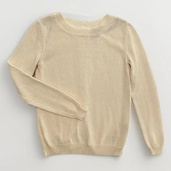 Massimo Dutti Italian‎ Made Cotton Ivory Oversized Sweater Women’s Size XS