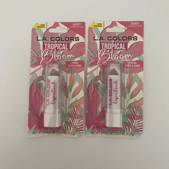 LA COLORS Tropical Bloom Lipstick Caribbean Crush C53577 Ltd. Edition 2 Sealed