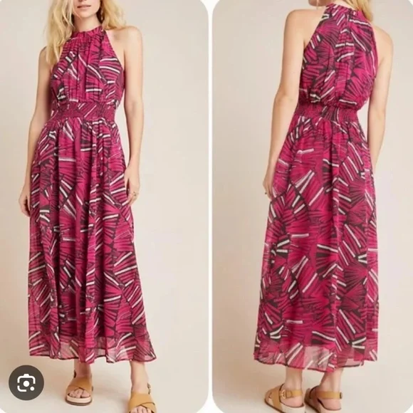 Maeve Kelli Halter Printed Maxi Dress