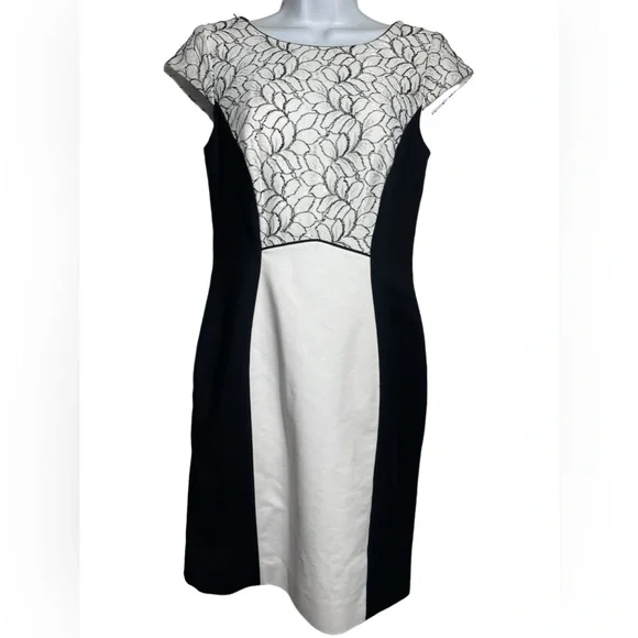 Antonio Melani dress size 4  black & white dress‎ with beautiful embroidery 🖤🤍