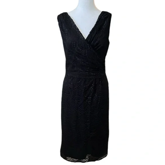 Adrianna Papell Black Lace Dress